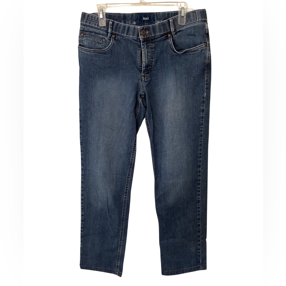 Hiltl ZE500 Mens Jeans Medium Wash‎ 33/34 Straight Leg Zip Fly